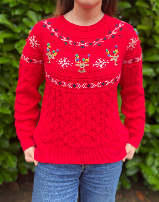 Cupid Reindeer Fairisle Jumper