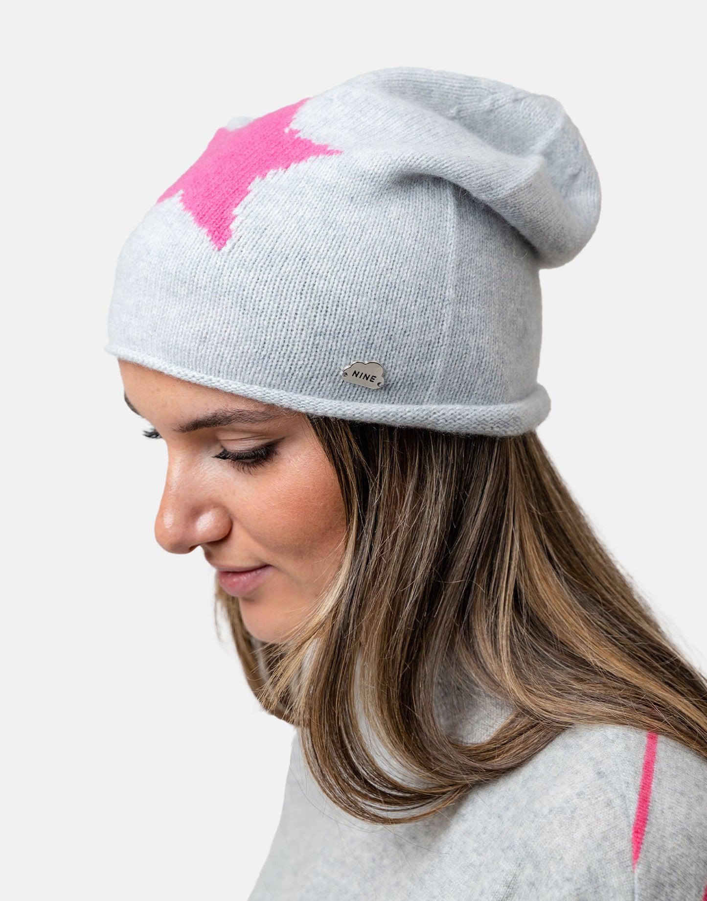 Star Grey Cashmere Beanie