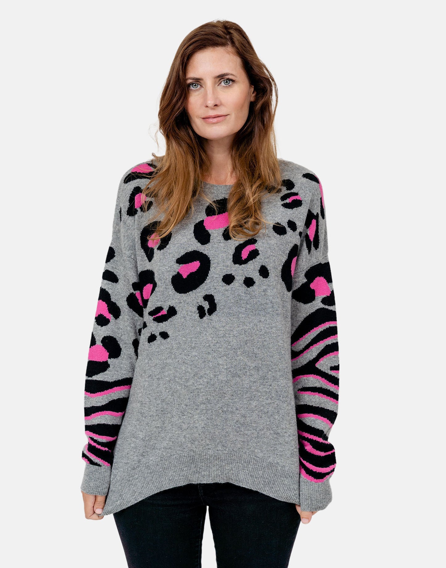 Leona Grey 100% Cashmere Jumper