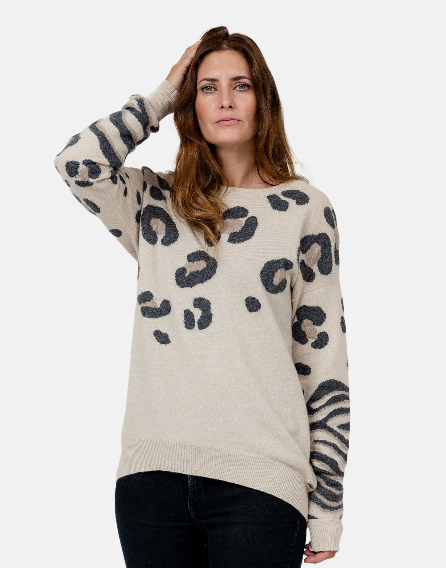 Leona Oatmeal 100% Cashmere Jumper