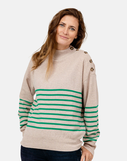 Brett Oatmeal Cashmere Jumper