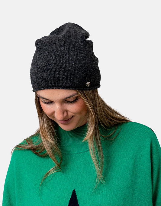 Frenchie Charcoal Cashmere beanie