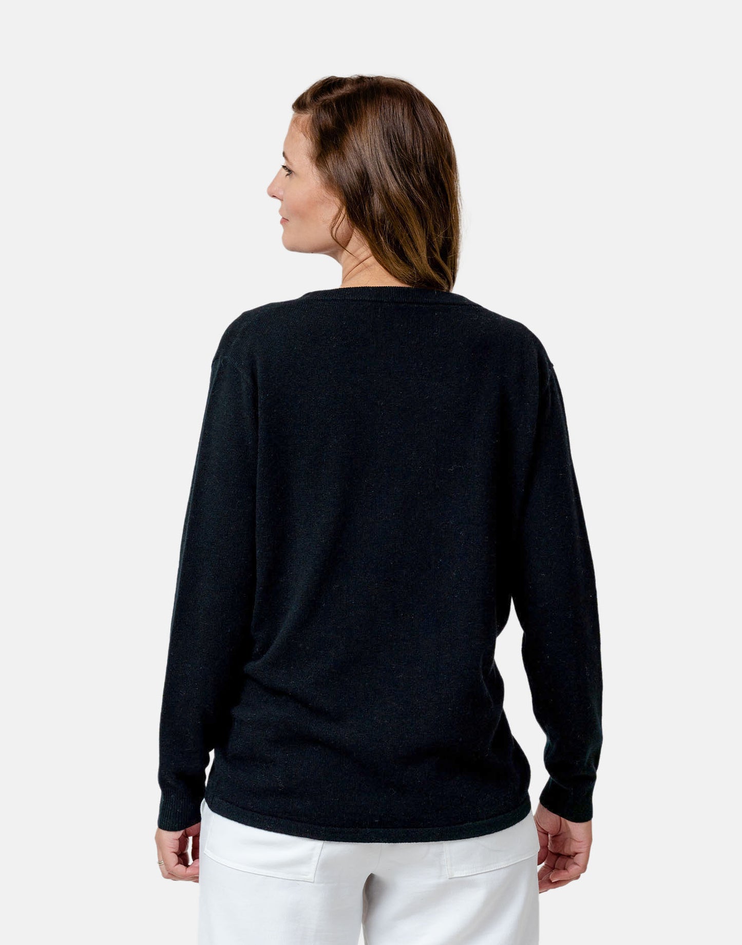 Snuggle Wrap Black Cashmere Jumper