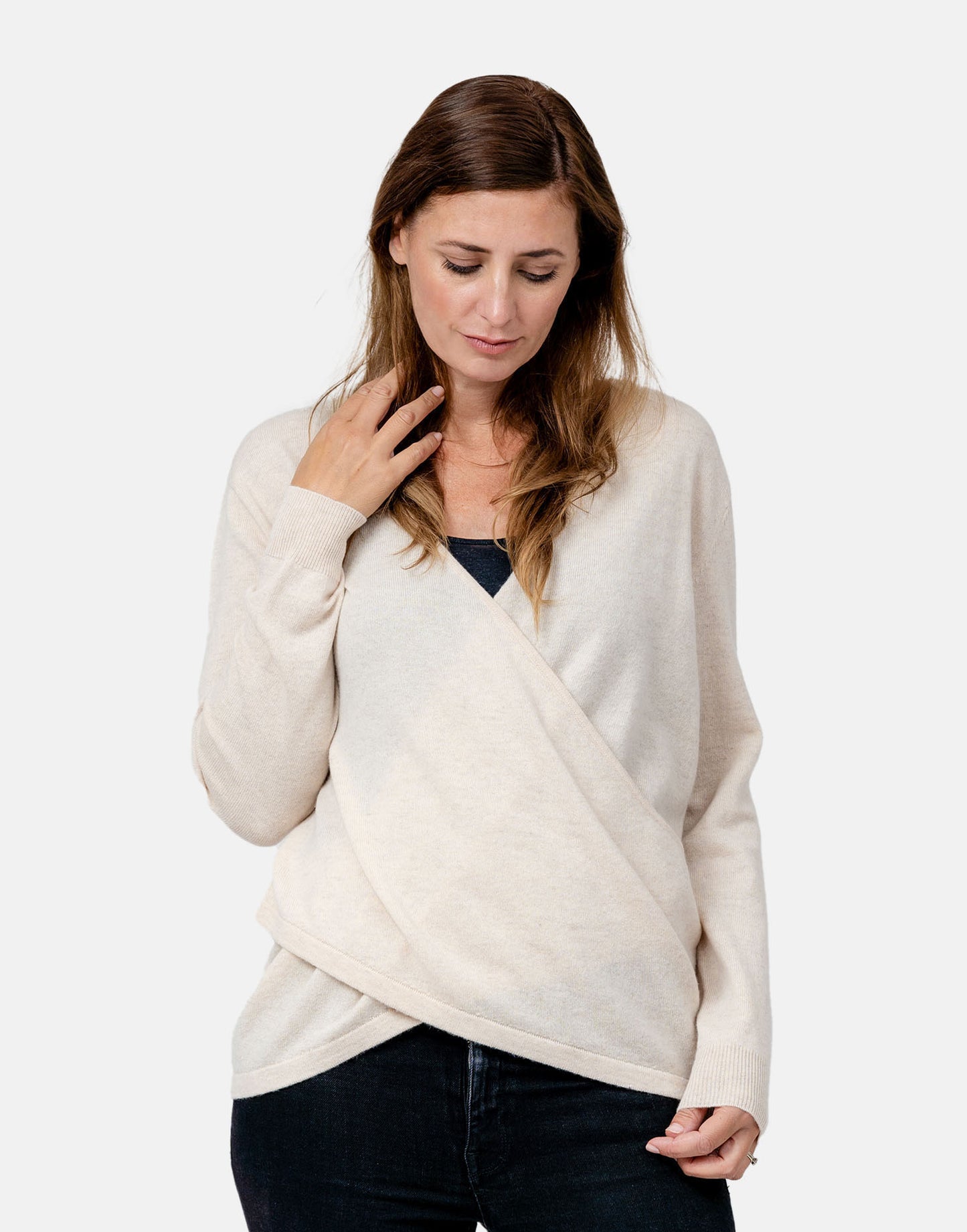 Snuggle Wrap Oatmeal Cashmere Jumper