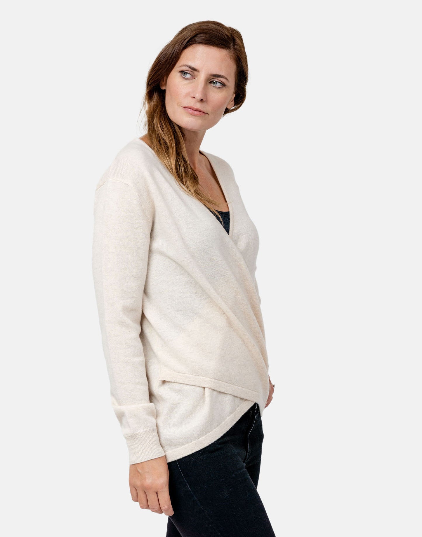 Snuggle Wrap Oatmeal Cashmere Jumper