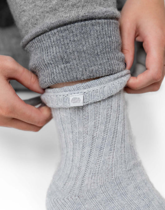 Toastie Grey Cashmere Socks